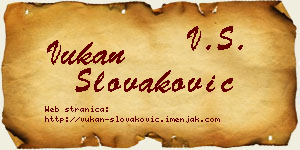 Vukan Slovaković vizit kartica